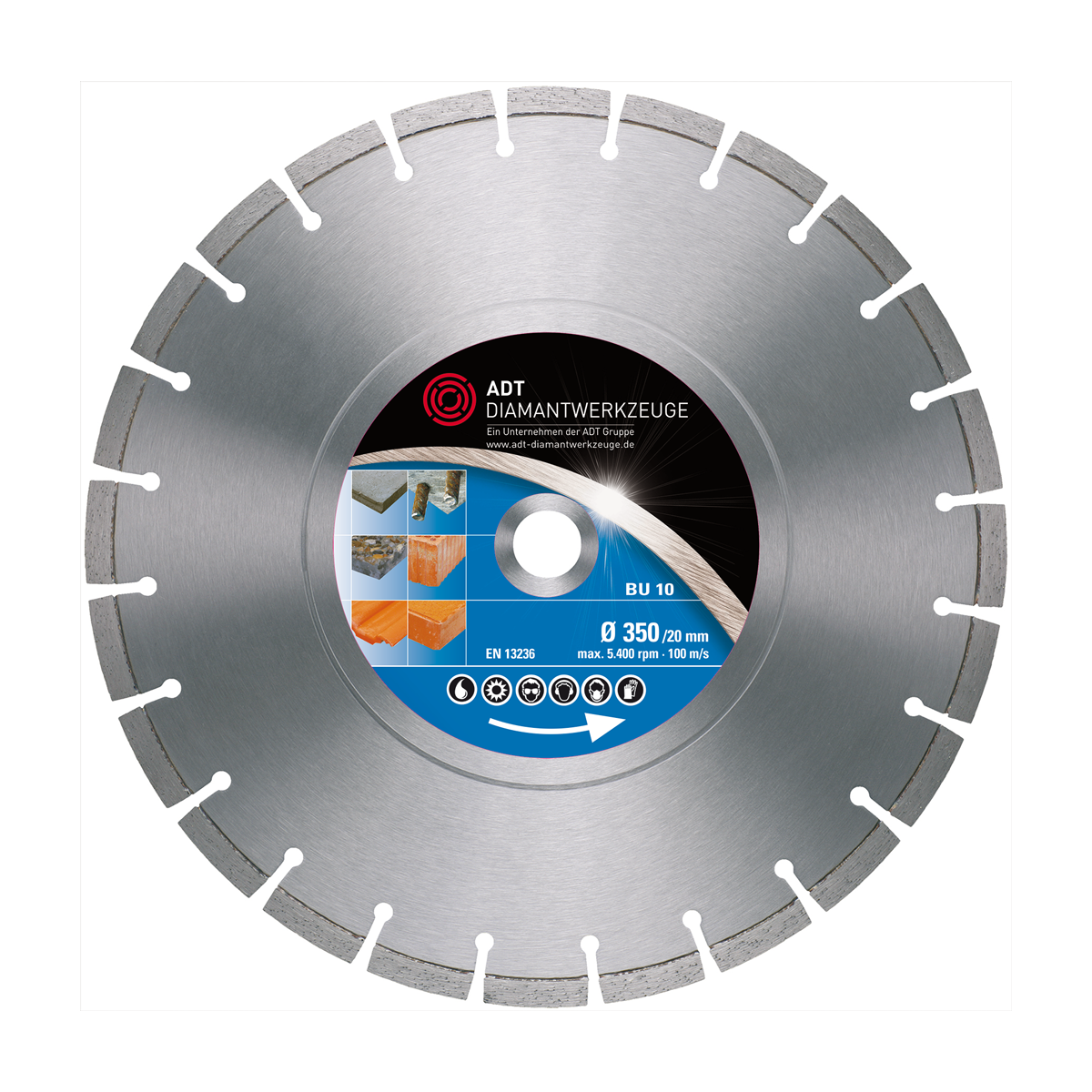 Diamond cutting disc BU 10 Premium / laser-welded /...