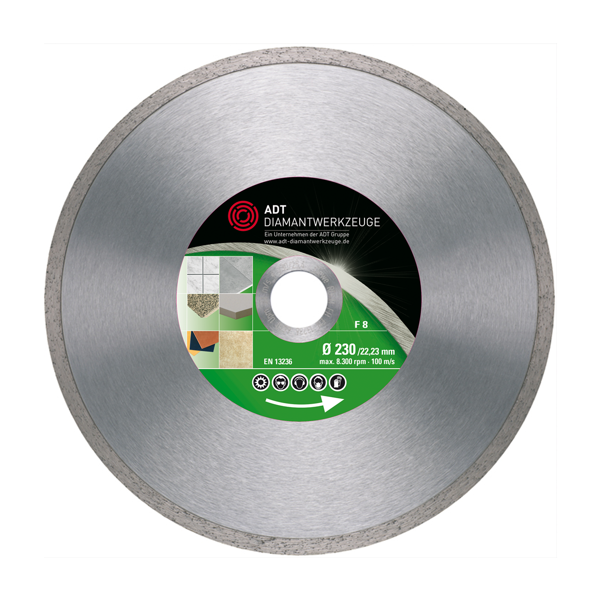 Diamond cutting disc F 8 Premium / sinter / Ø 180...